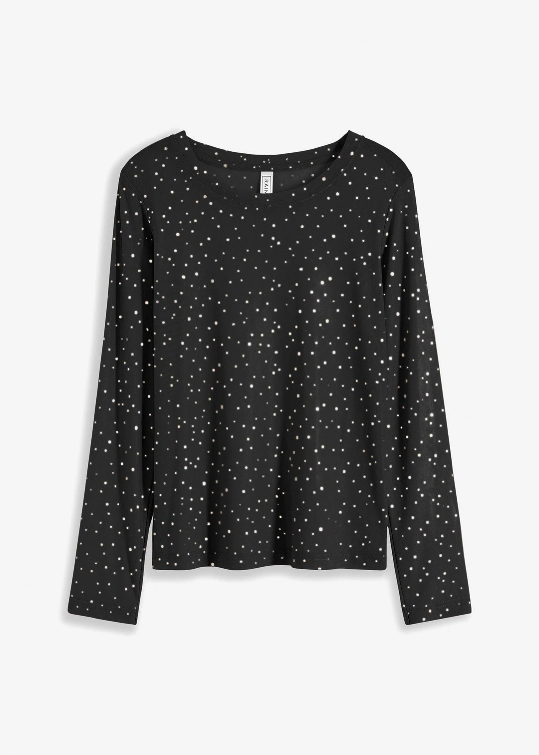 T-shirt manches longues en mesh brillant