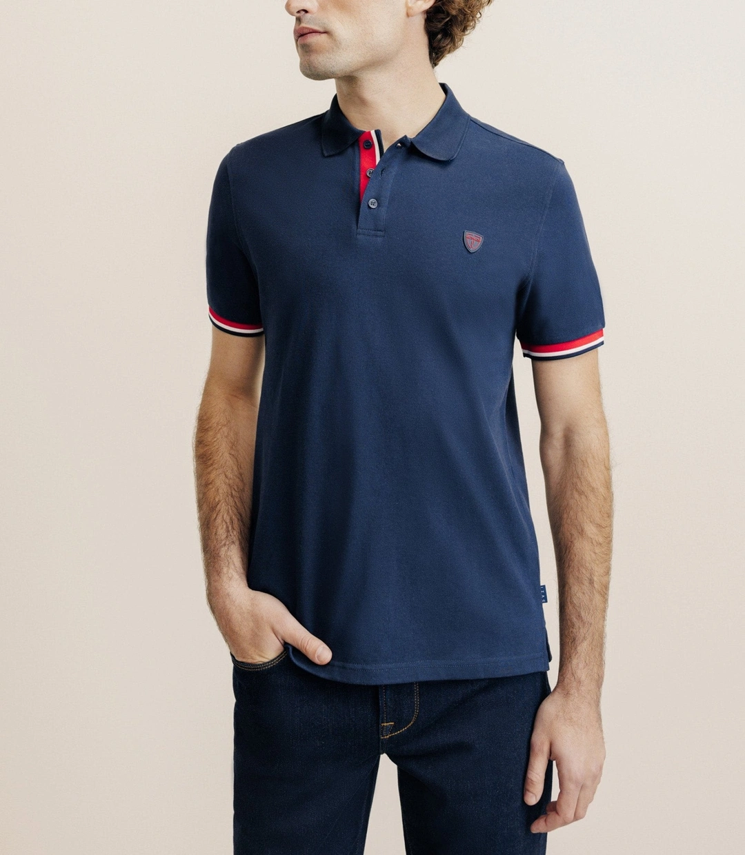 IZAC - Polo à contraste marine