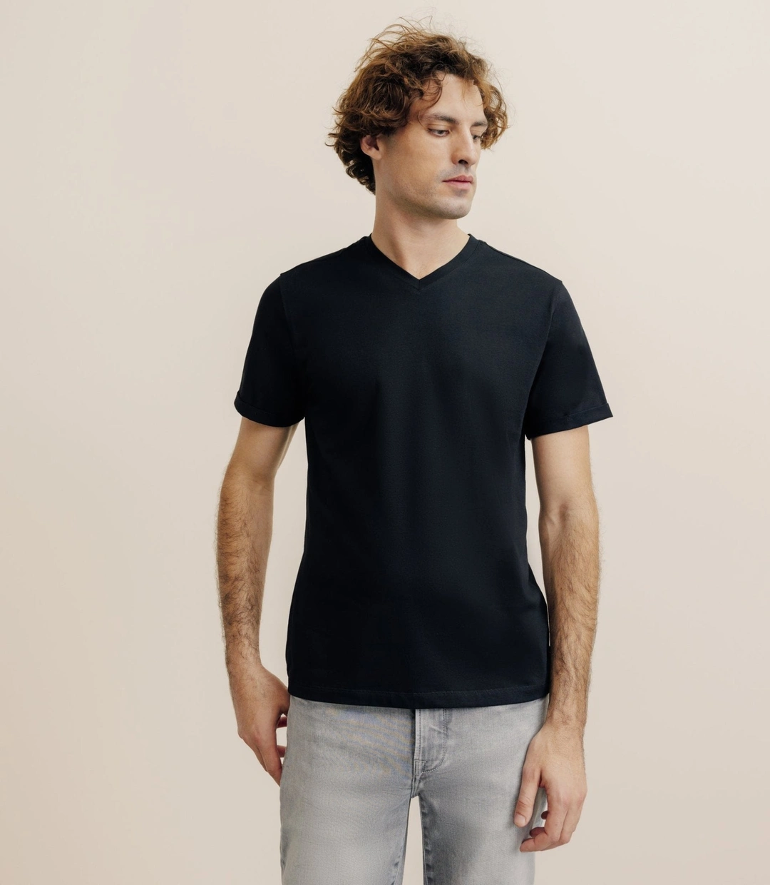 IZAC - Pack de 2 t-shirts col V noirs