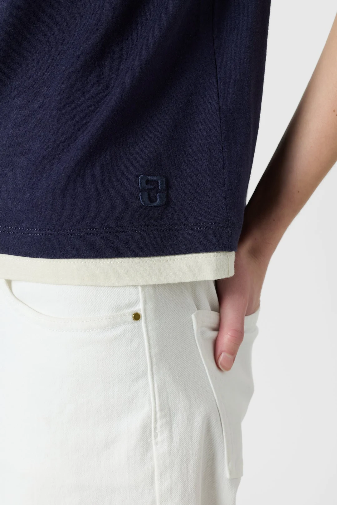 T-shirt en coton et modal - MIRABEL - Marine - 3