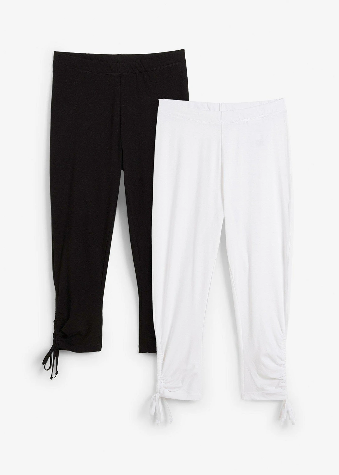 Lot de 2 leggings corsaire avec fronces
