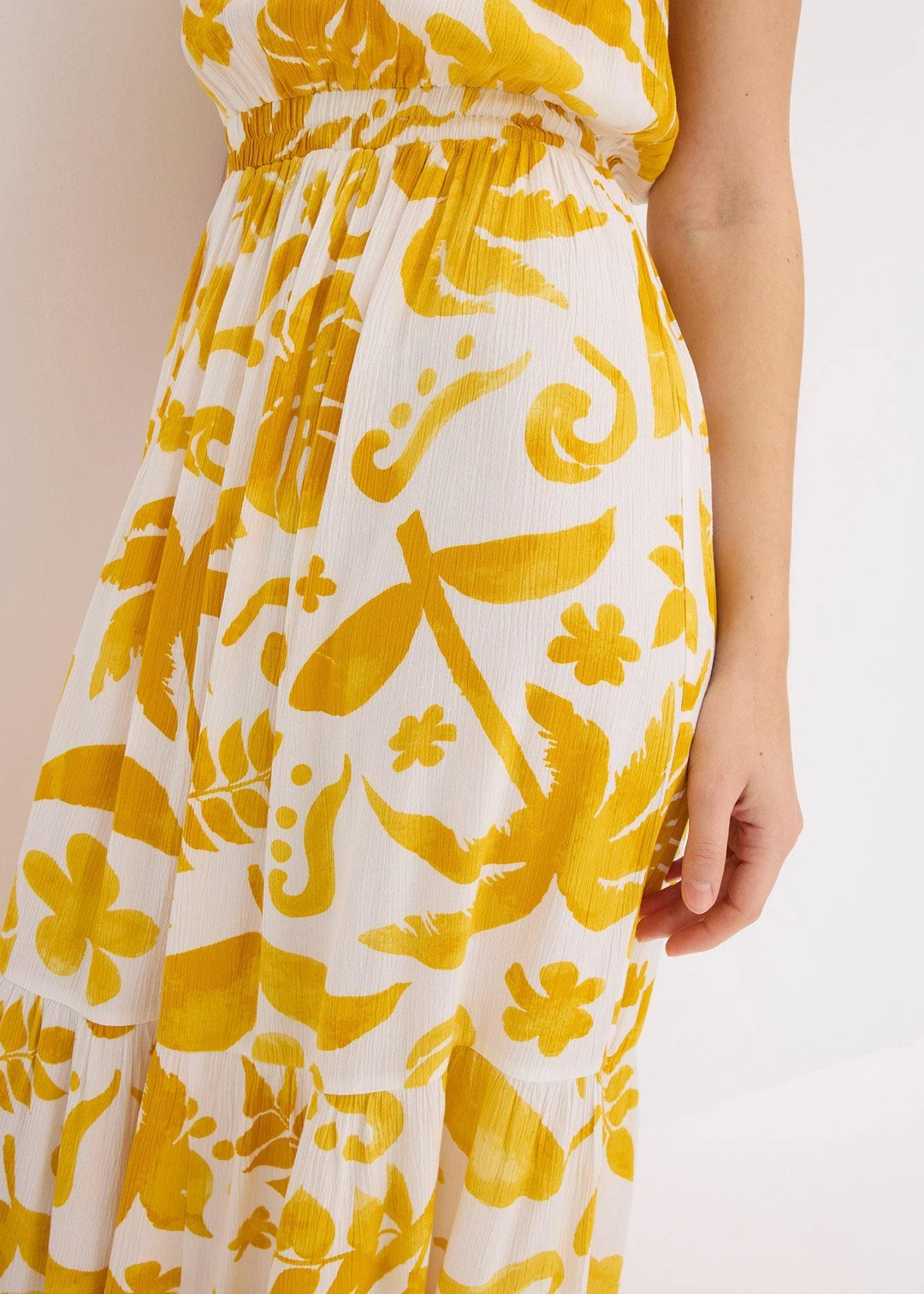 Robe asymétrique imprimée en viscose texturée - 3