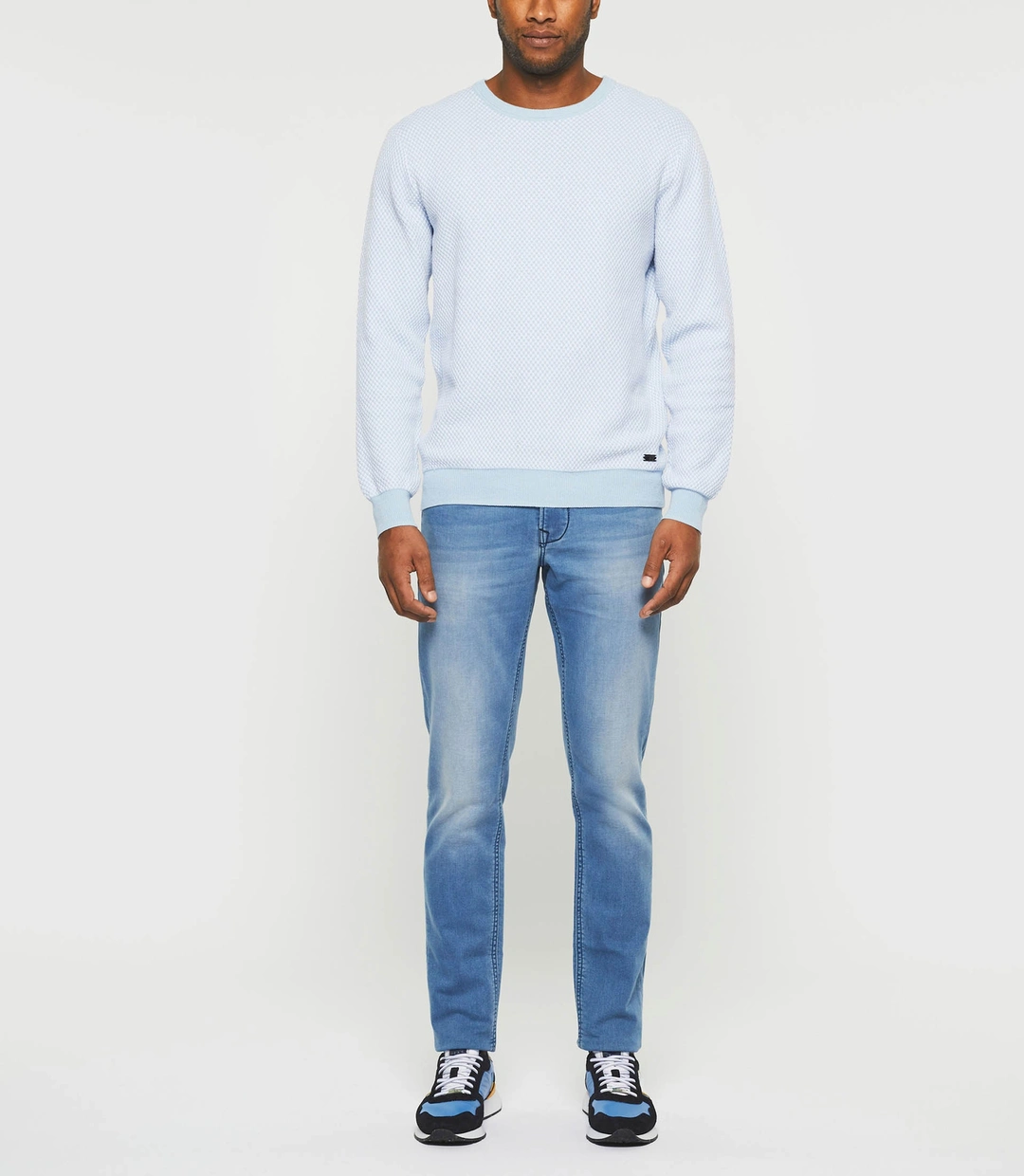 IZAC - Pull col rond bleu ciel ''Damian''