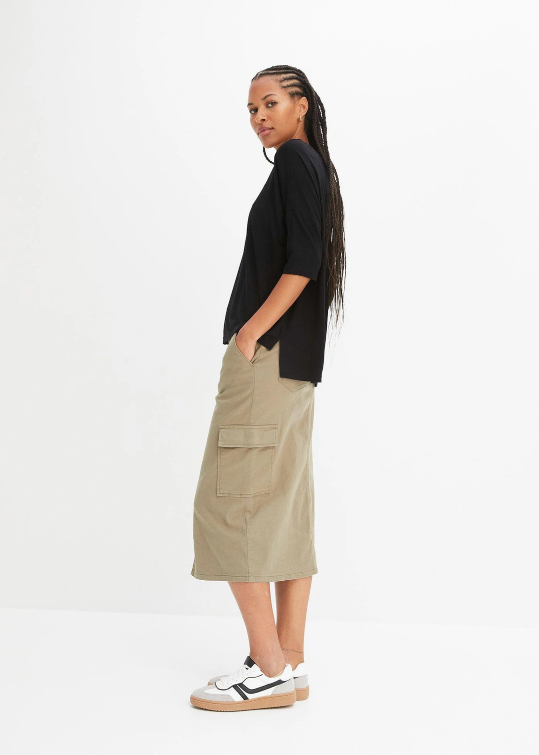 T-shirt boxy en viscose extensible - 2