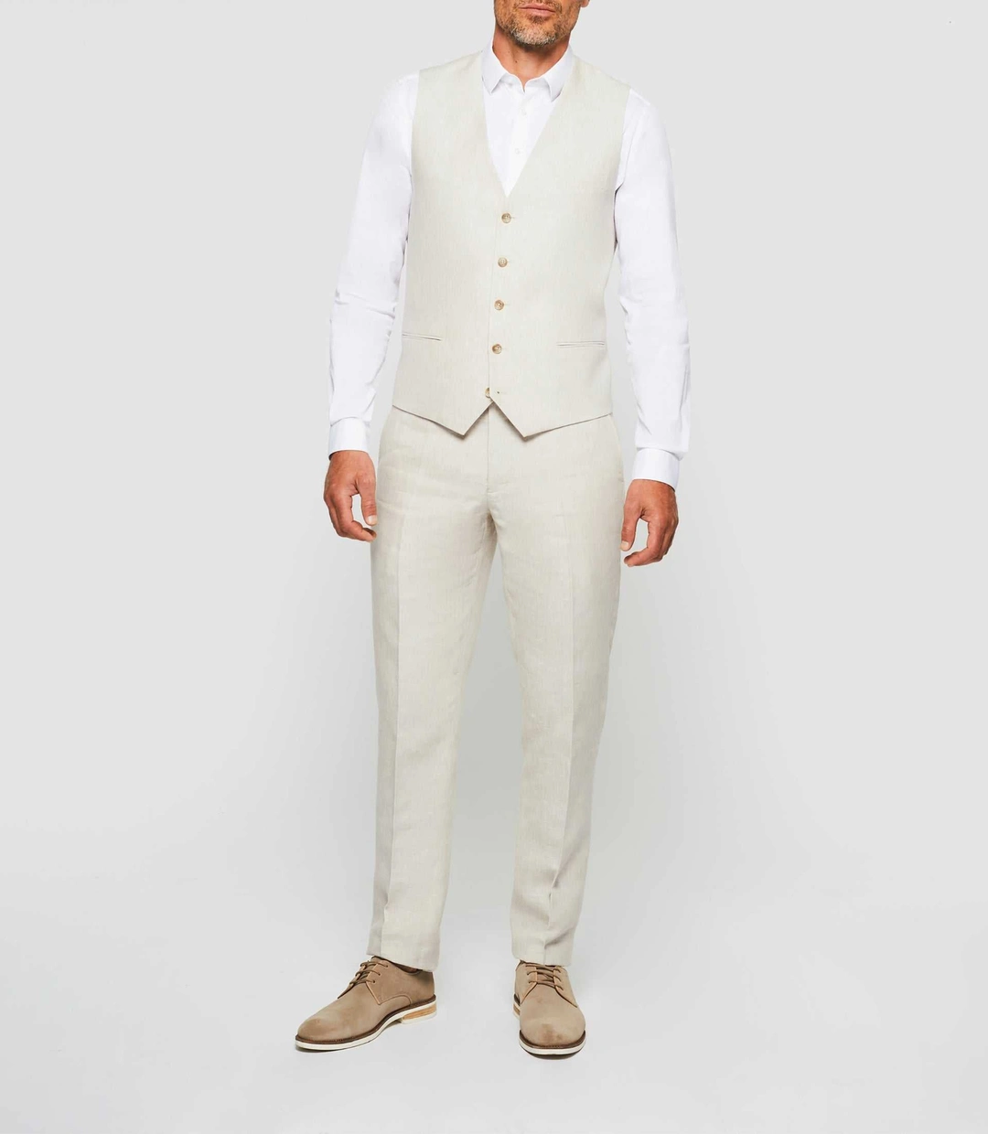 IZAC - Gilet de costume beige ''Jcielo''