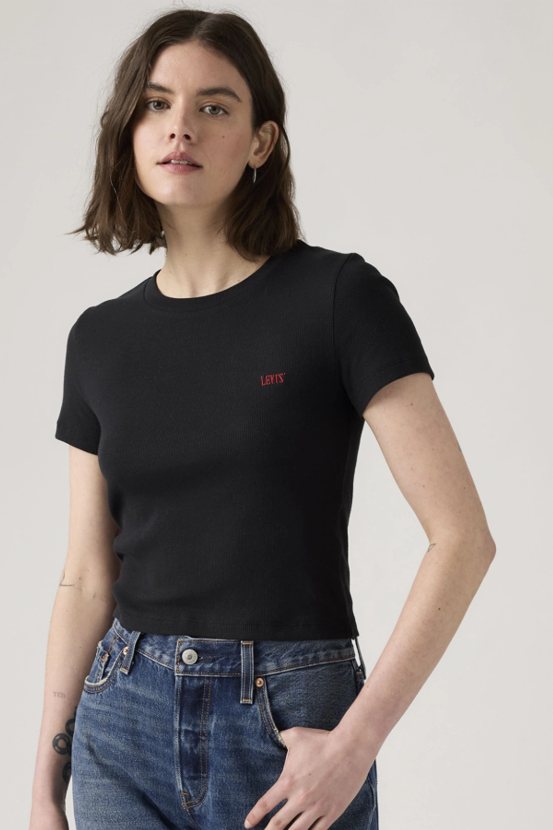 Levi's T Shirt Essential Sporty - Femme - Blanc / White + Rib - XS