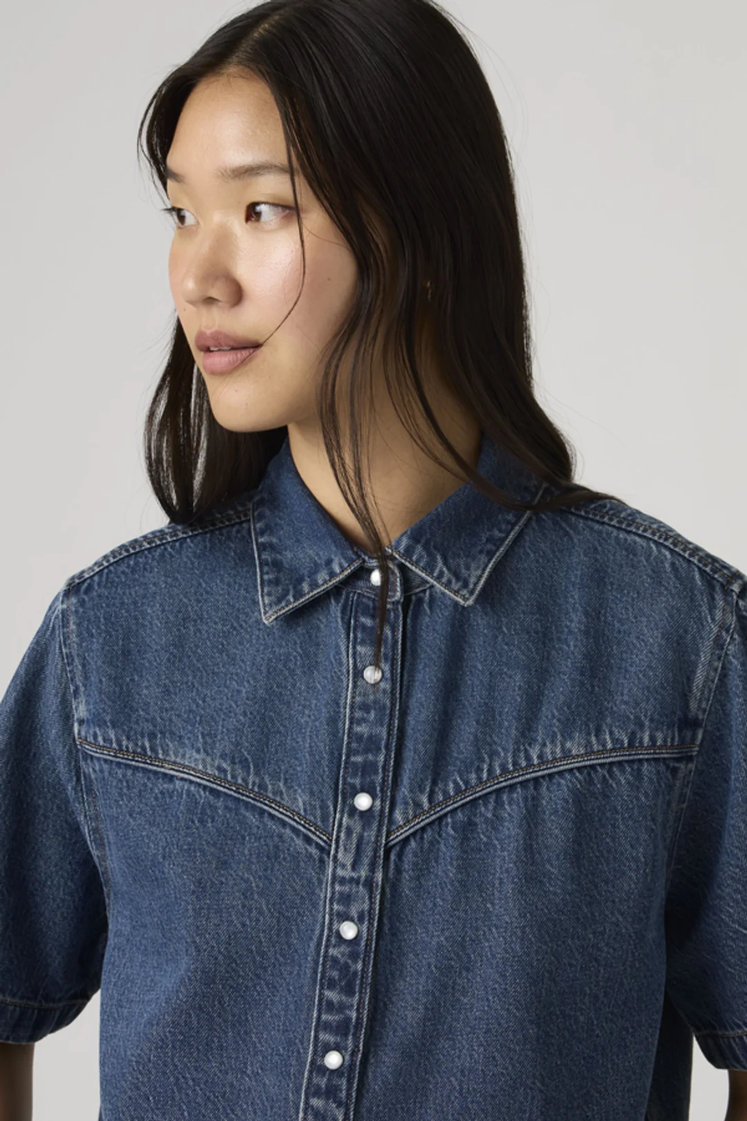 Levi's Chemise Denim Manche Courte Logan - Femme - Blanc / Truth Slip - XS - 2