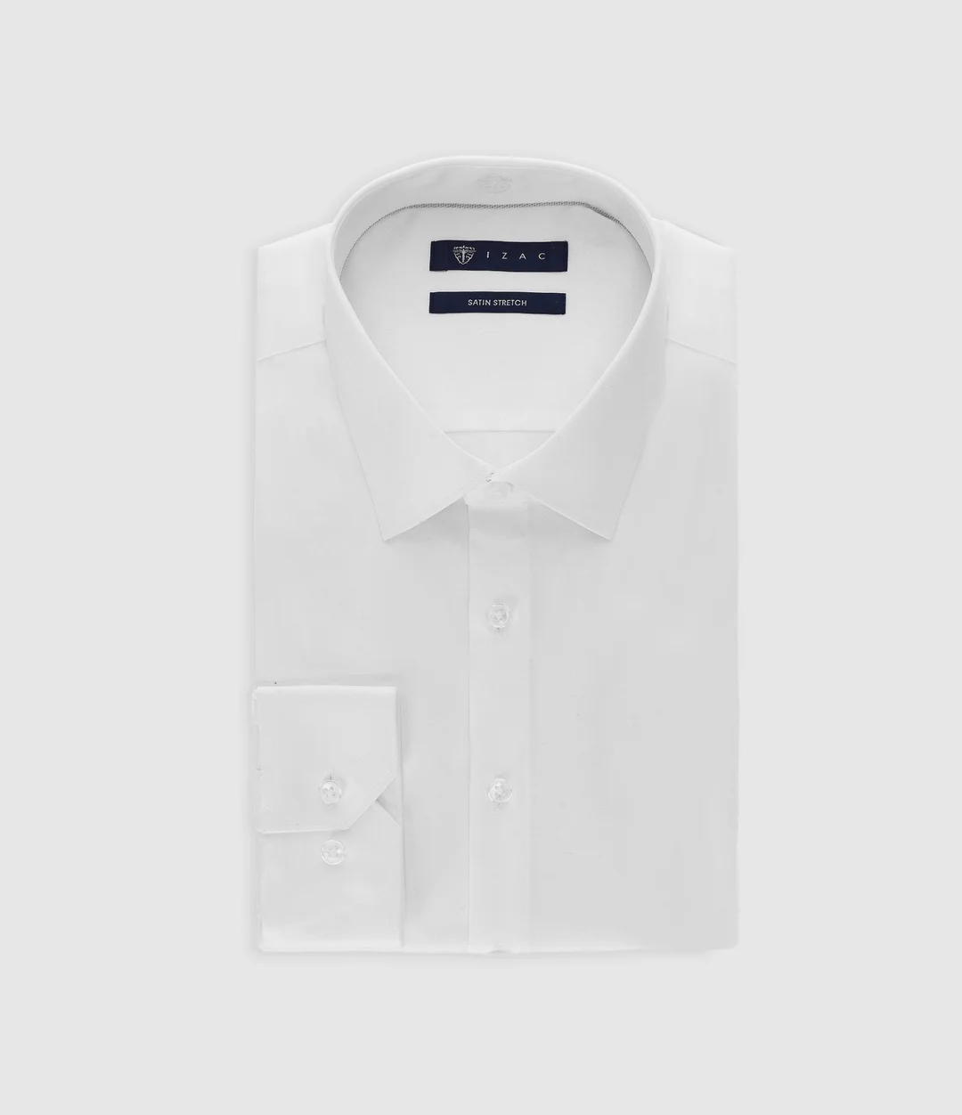 IZAC - Chemise en satin stretch BLANC