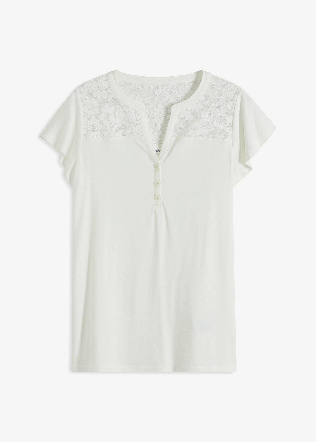 T-shirt col tunisien en viscose majoritaire
