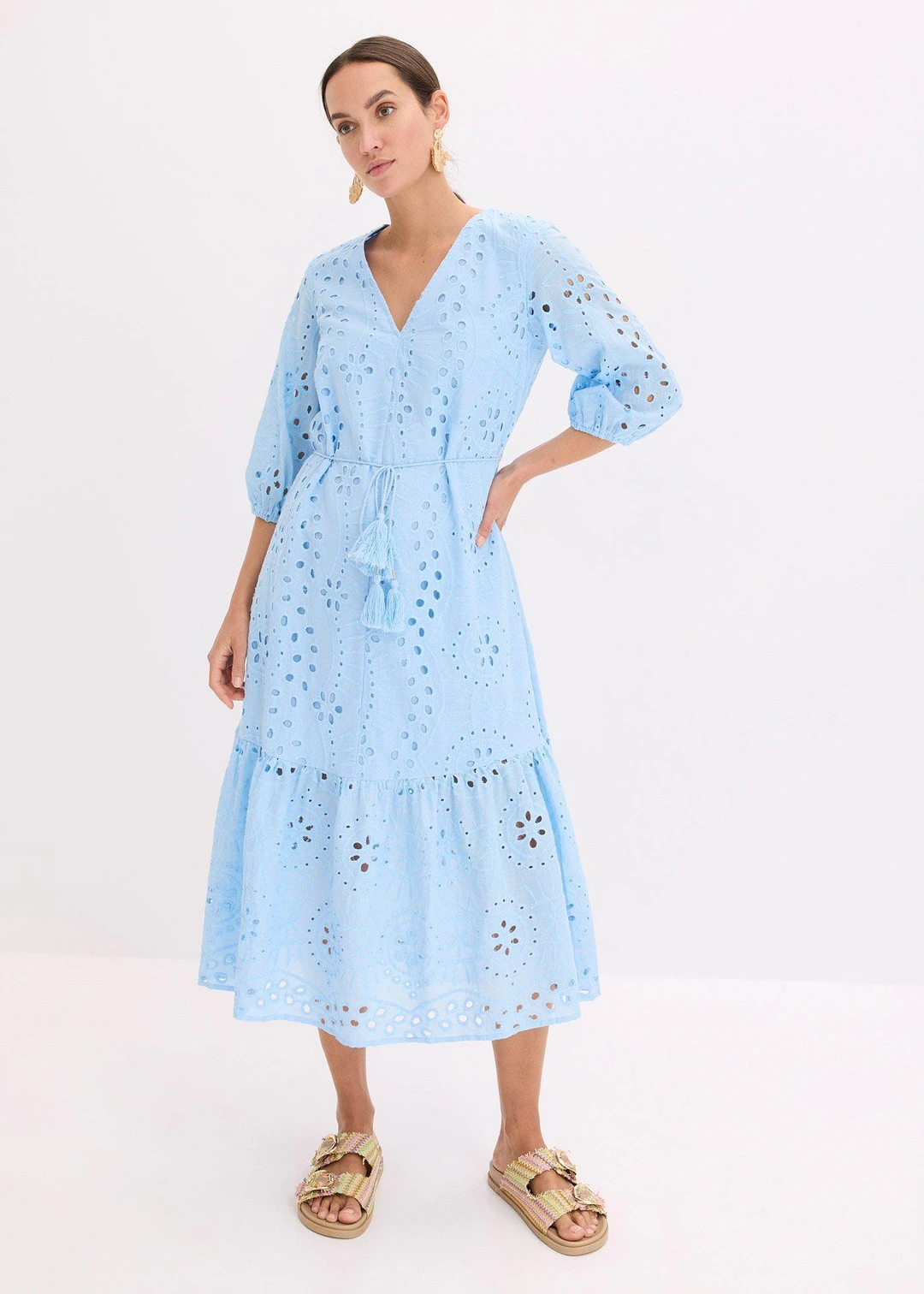 Robe midi en broderie anglaise 100% coton - 2