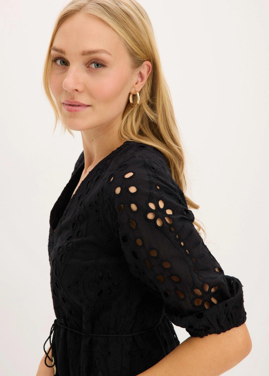 Robe midi en broderie anglaise 100% coton - 3