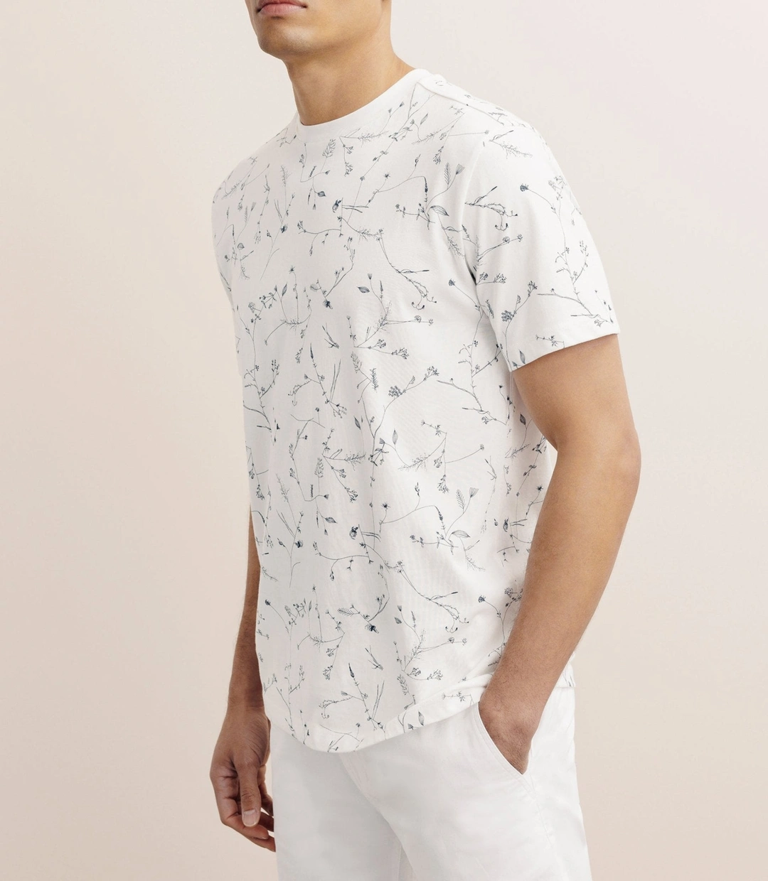 IZAC - T-shirt à fleurs blanc