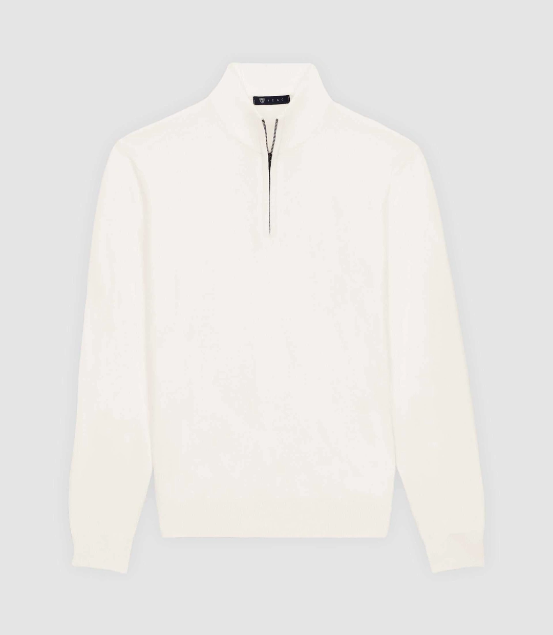 IZAC - Pull col demi zip blanc