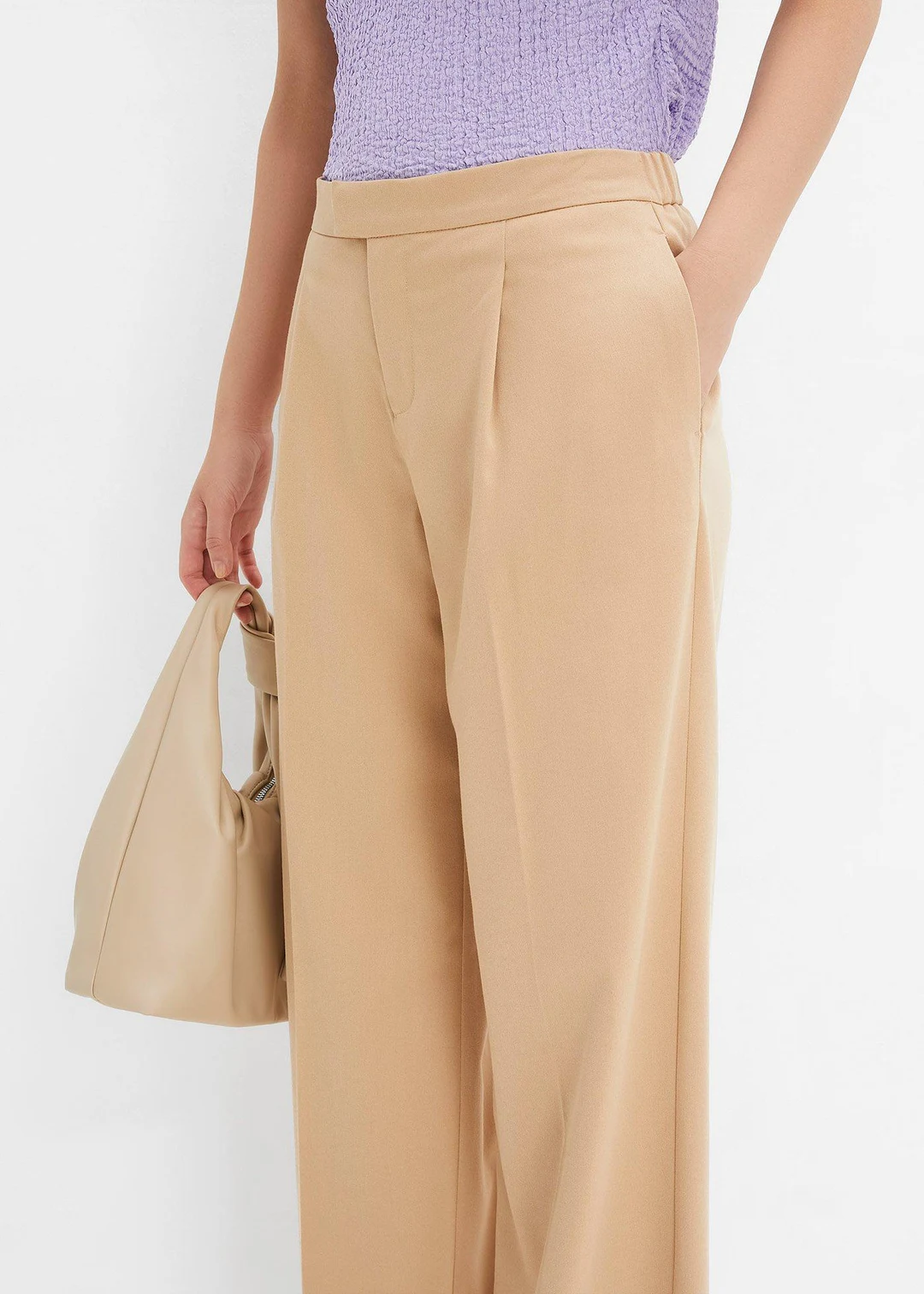 Pantalon à pinces et taille élastiquée - 3