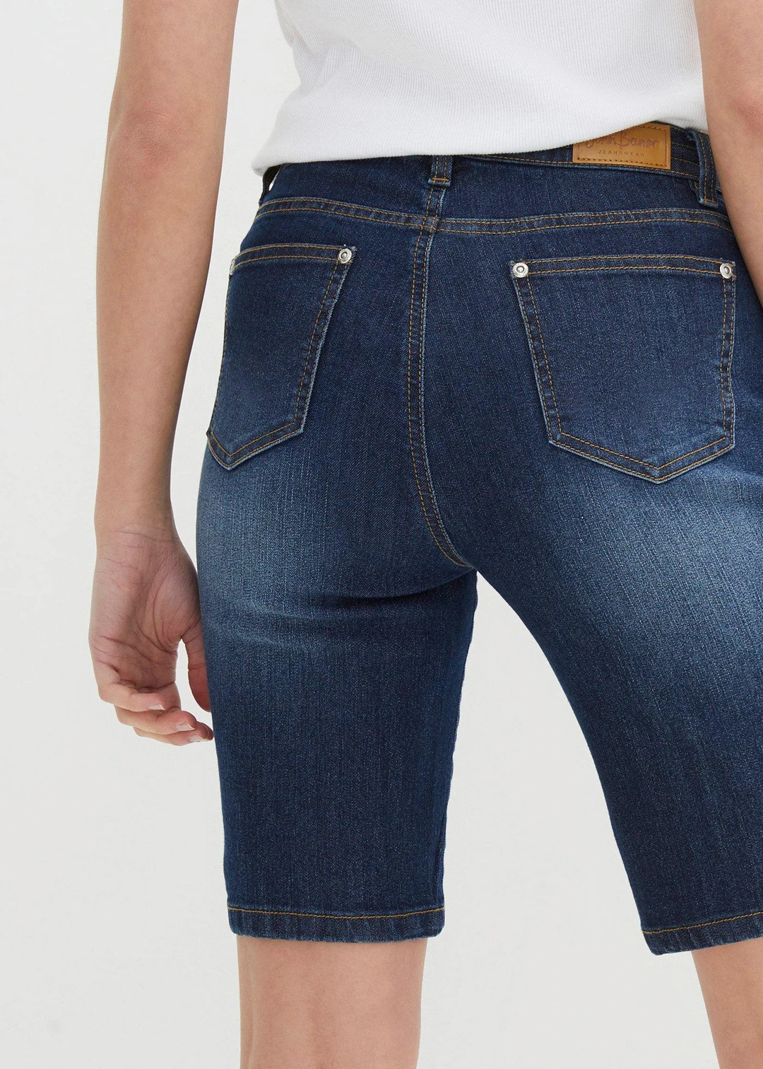Bermuda slim en jean, taille mi-haute - 3