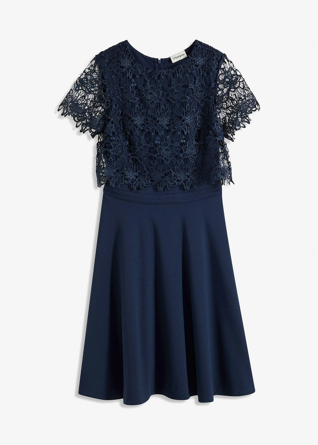 Robe midi avec empiècement dentelle