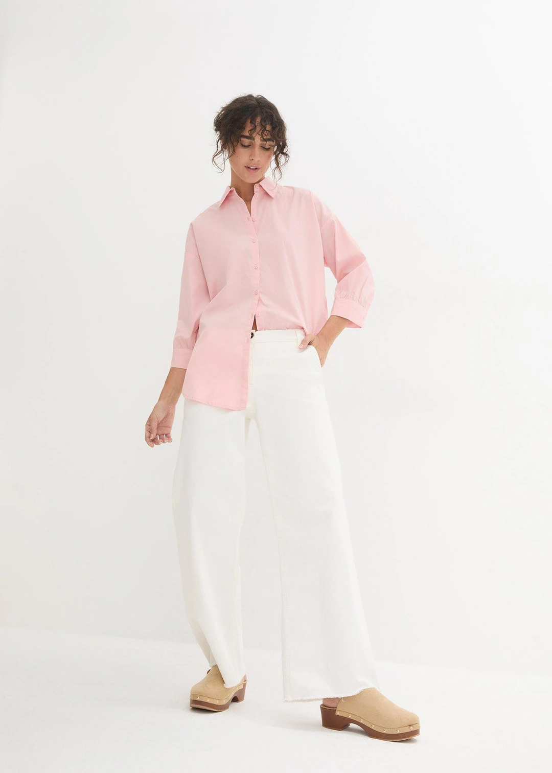 Chemisier oversize en coton, manches 3/4 - 2