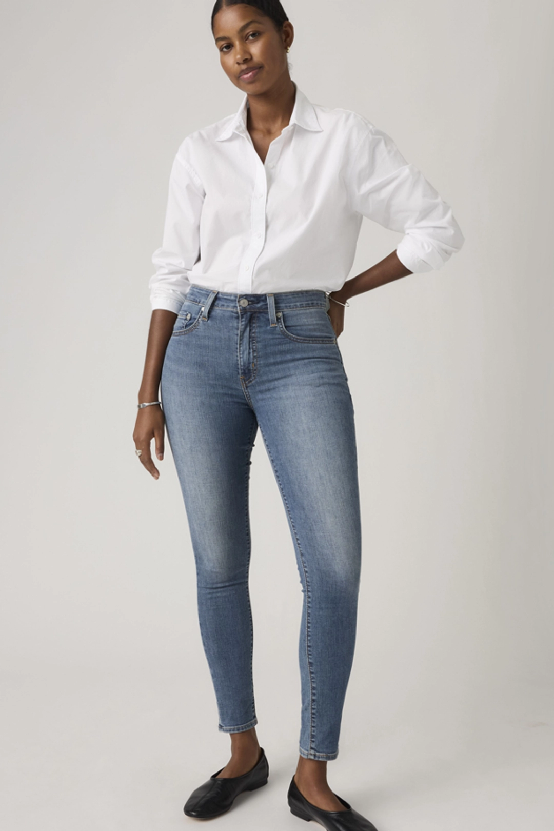 Levi's Jean Skinny 721 À Taille Haute - Femme - Noir / Black Worn In - 25X32