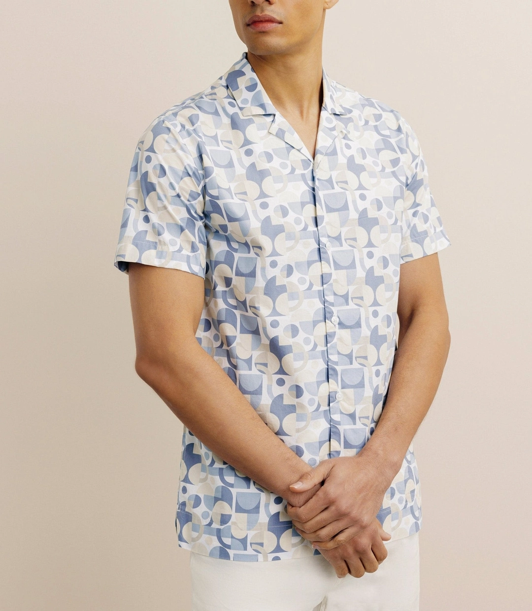 IZAC - Chemise droite manches courtes bleue
