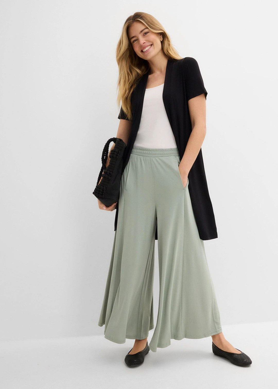 Jupe-culotte en jersey, jambes larges - 2