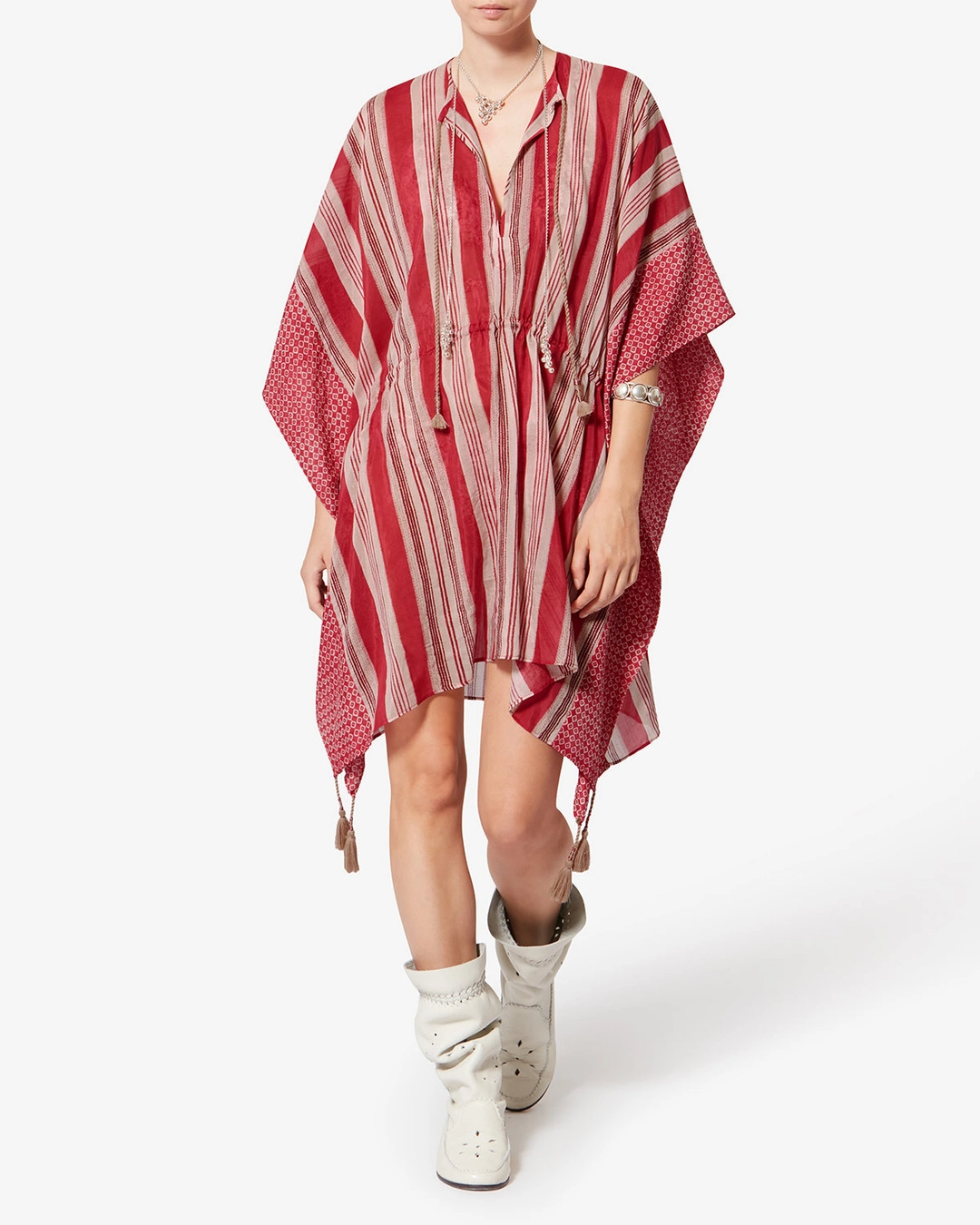 Kaftan Loreliz - Femme - Rouge - Taille - Isabel Marant - Collection Été Femme - Nouvelle Collection Capsule High Summer - 4