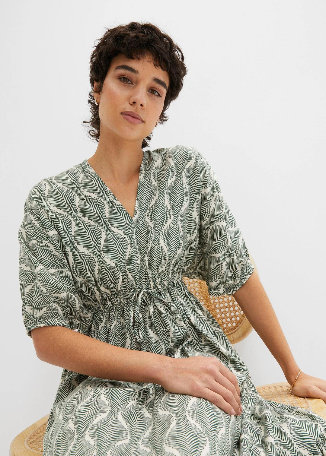 Robe midi en viscose fluide