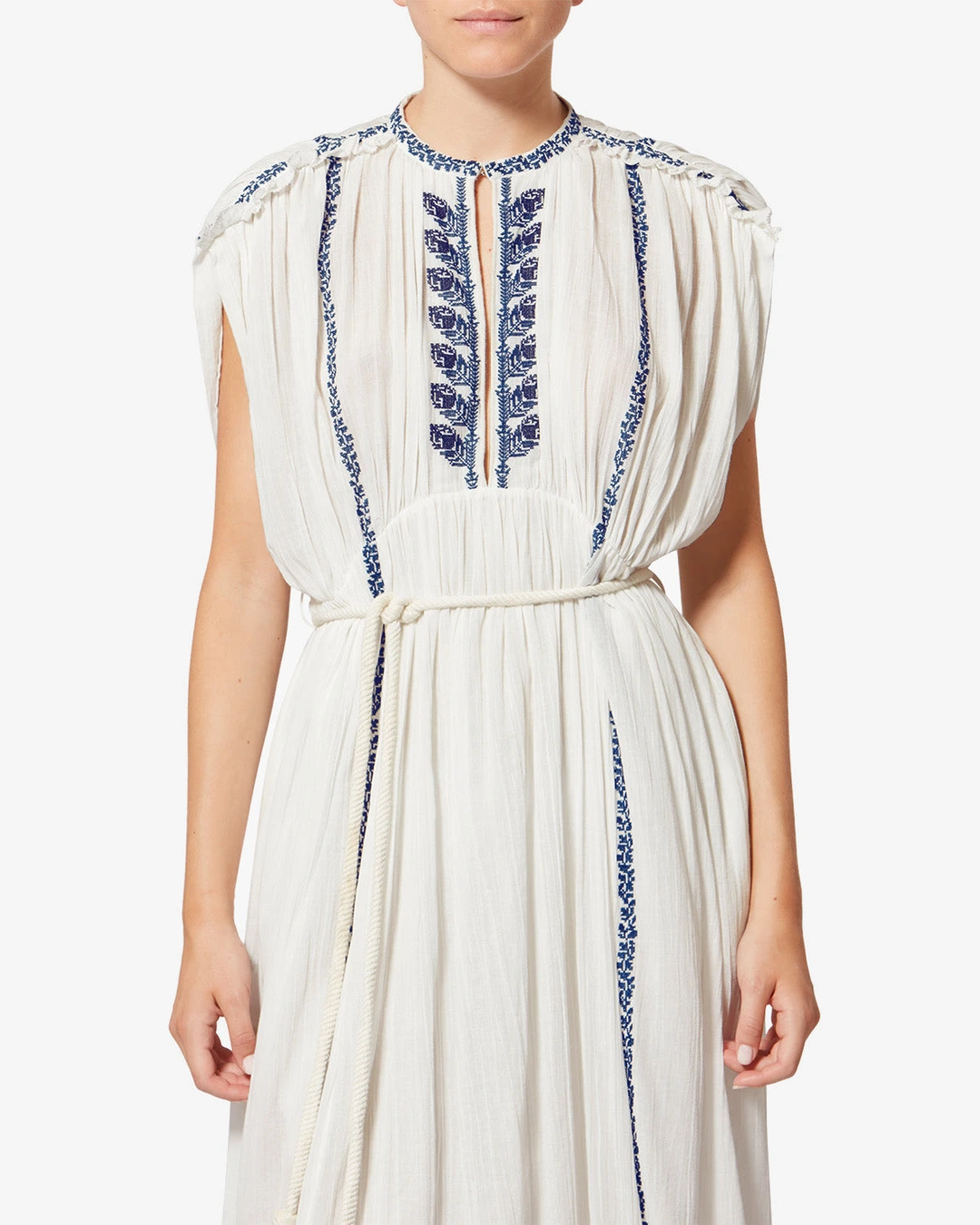 Robe Liviane - Femme - Écru Et Bleu - Taille44 - Marant Étoile - Collection Été Femme - Nouvelle Collection Capsule High Summer - 4