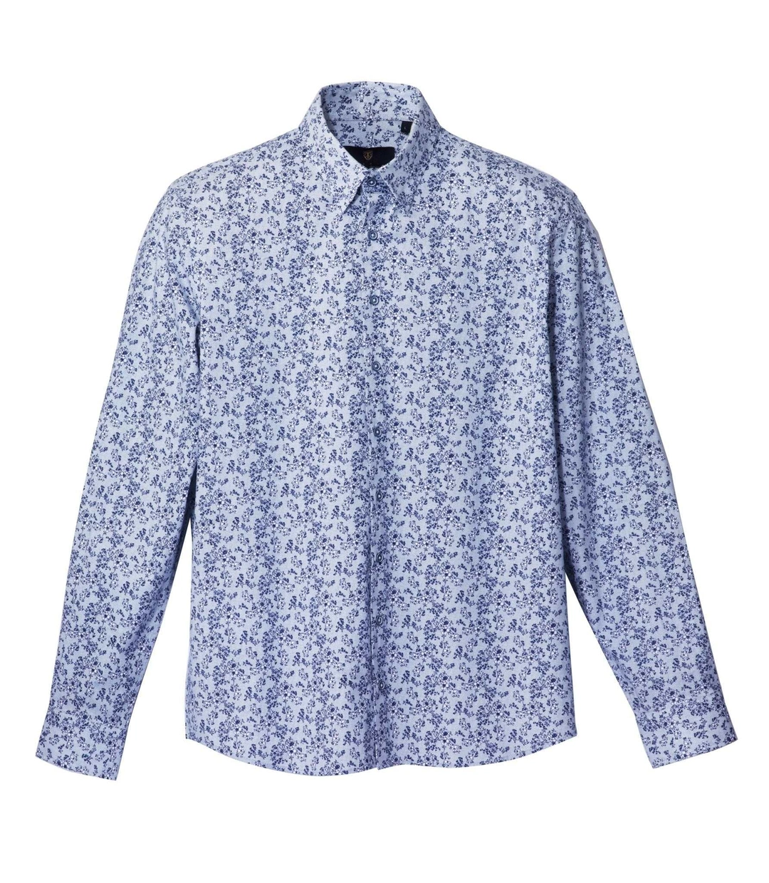 IZAC - Chemise casual marine à motif fleuri ''Mael''
