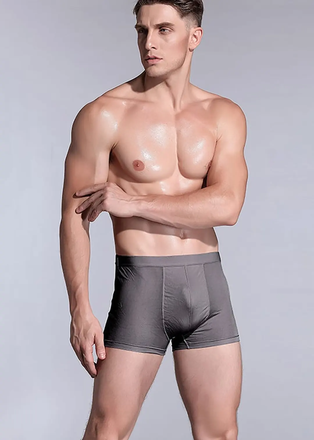 LILYSILK Boxer Homme Soie Gris Foncé S Ultra Doux Respirant Confortable Taille Moyenne
