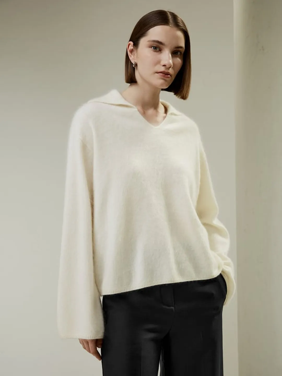 LILYSILK Pulls Cachemire Femme Chameau Col En Duvet, Légèrement Pelucheux 100 % Cachemire S'Adapte Parfaitement À La Vie Quotidienne M