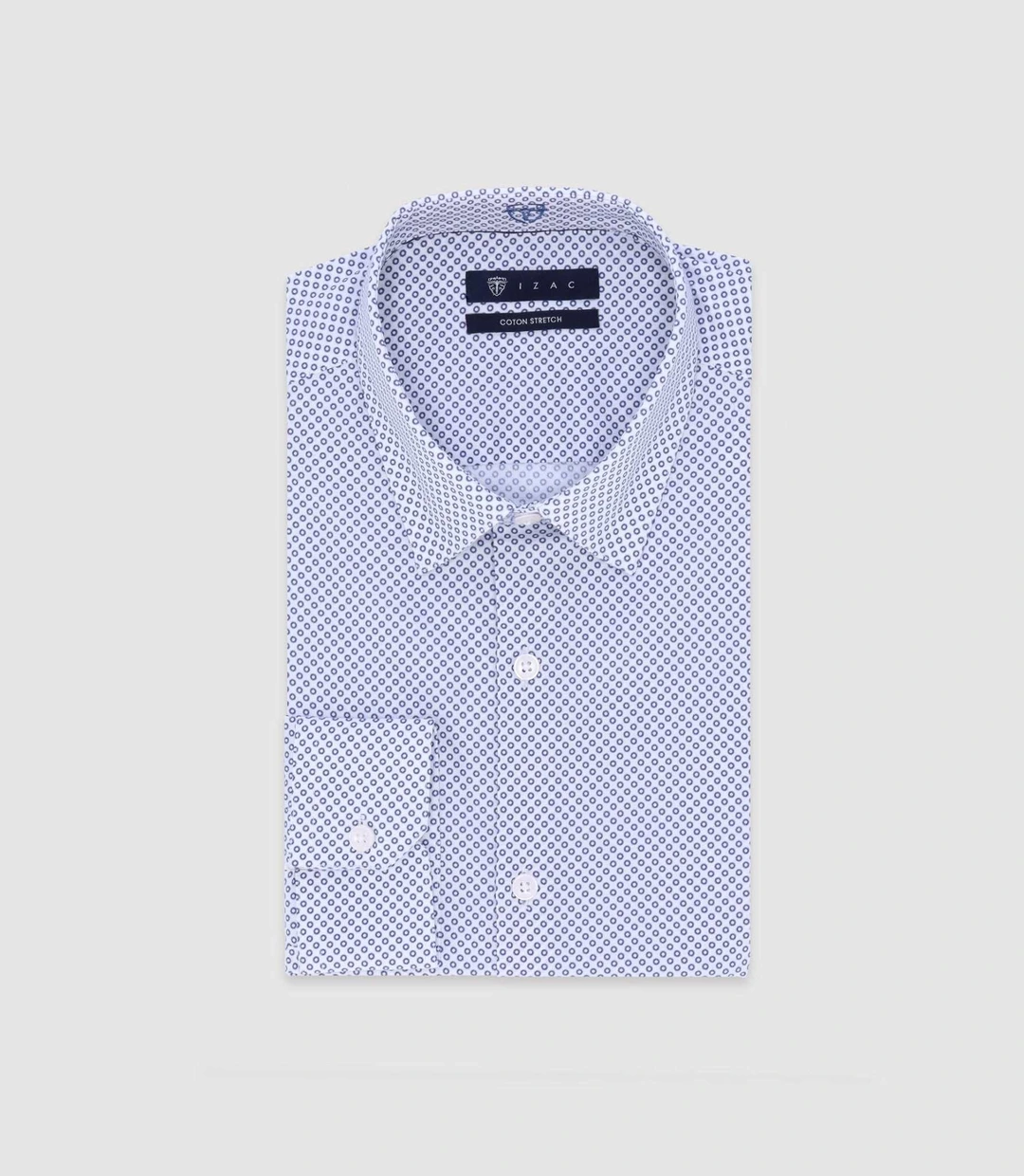 IZAC - Chemise imprimée avec broderie marine