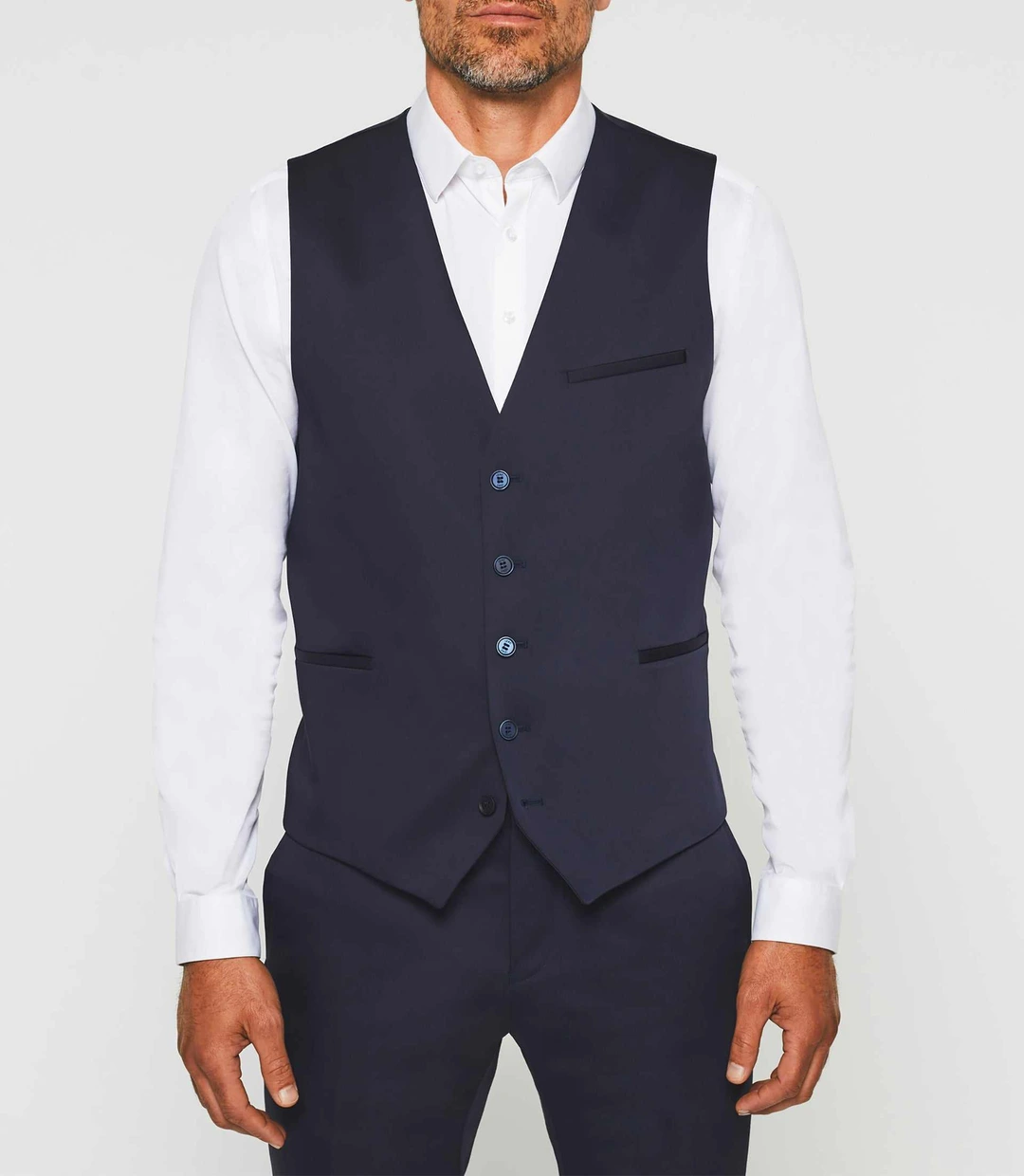 IZAC - Gilet de costume tissu technique bleu marine ''Jionac''