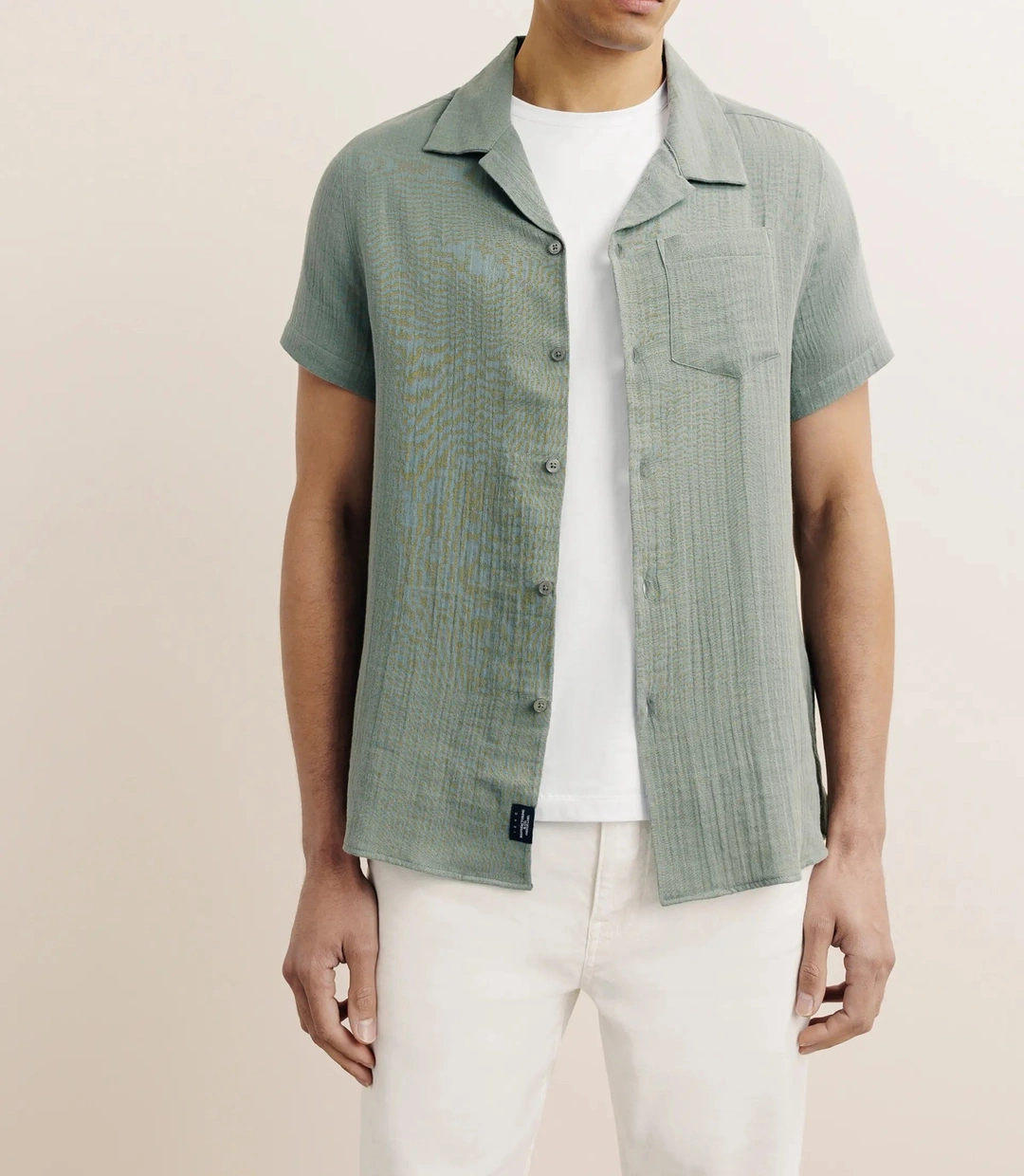 IZAC - Chemise gaze de coton kaki