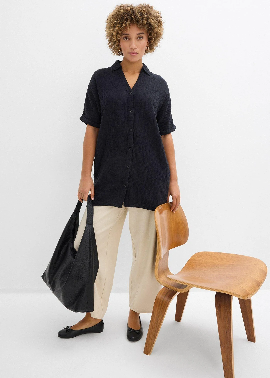 Chemisier long, oversize et doux en gaze de coton - 2