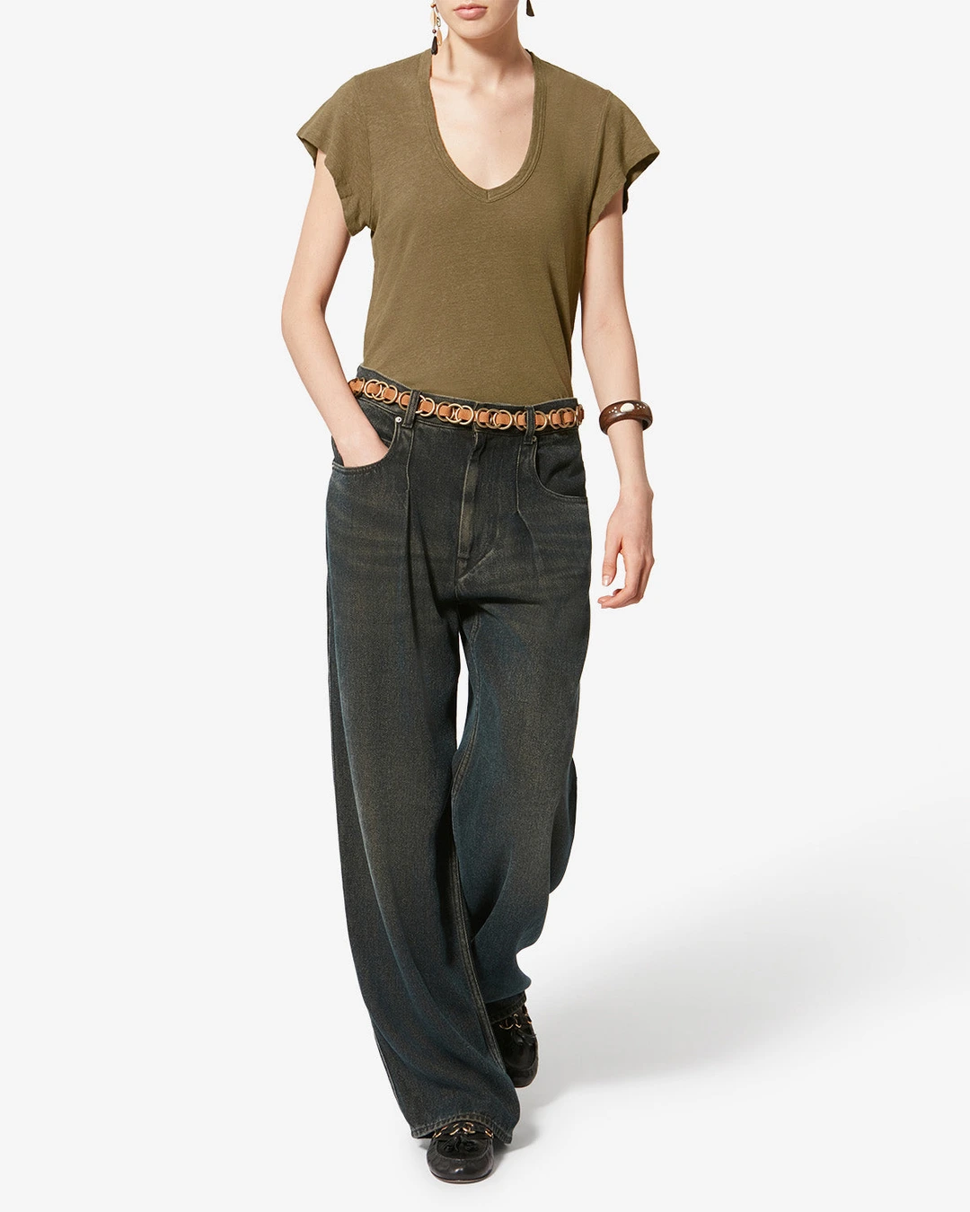 Tee Shirt Zankou - Femme - Foncé Kaki - Taille L - Marant Étoile