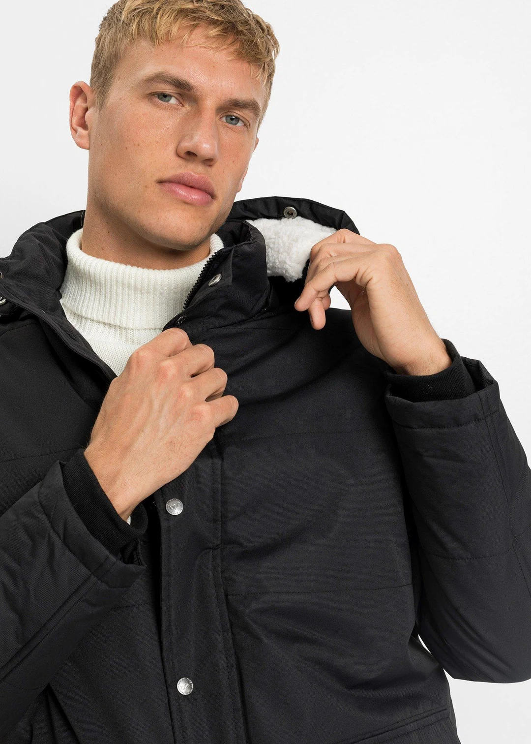 Parka d’hiver à doublure peluche et capuche amovible
