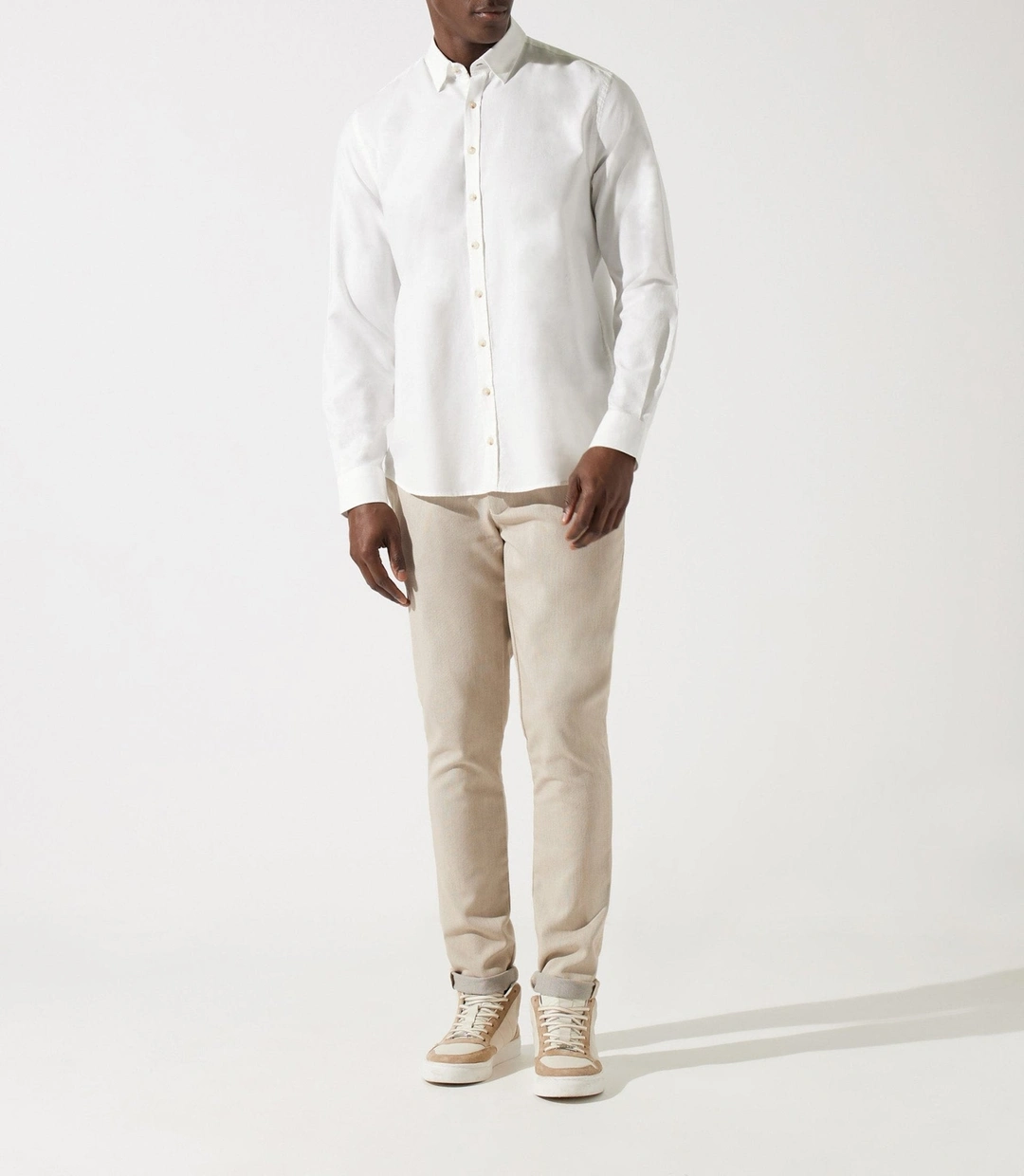 IZAC - Chemise droite à coudières blanche JANIS