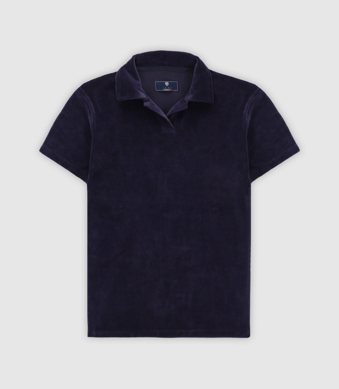 IZAC - Polo en éponge col ouvert marine