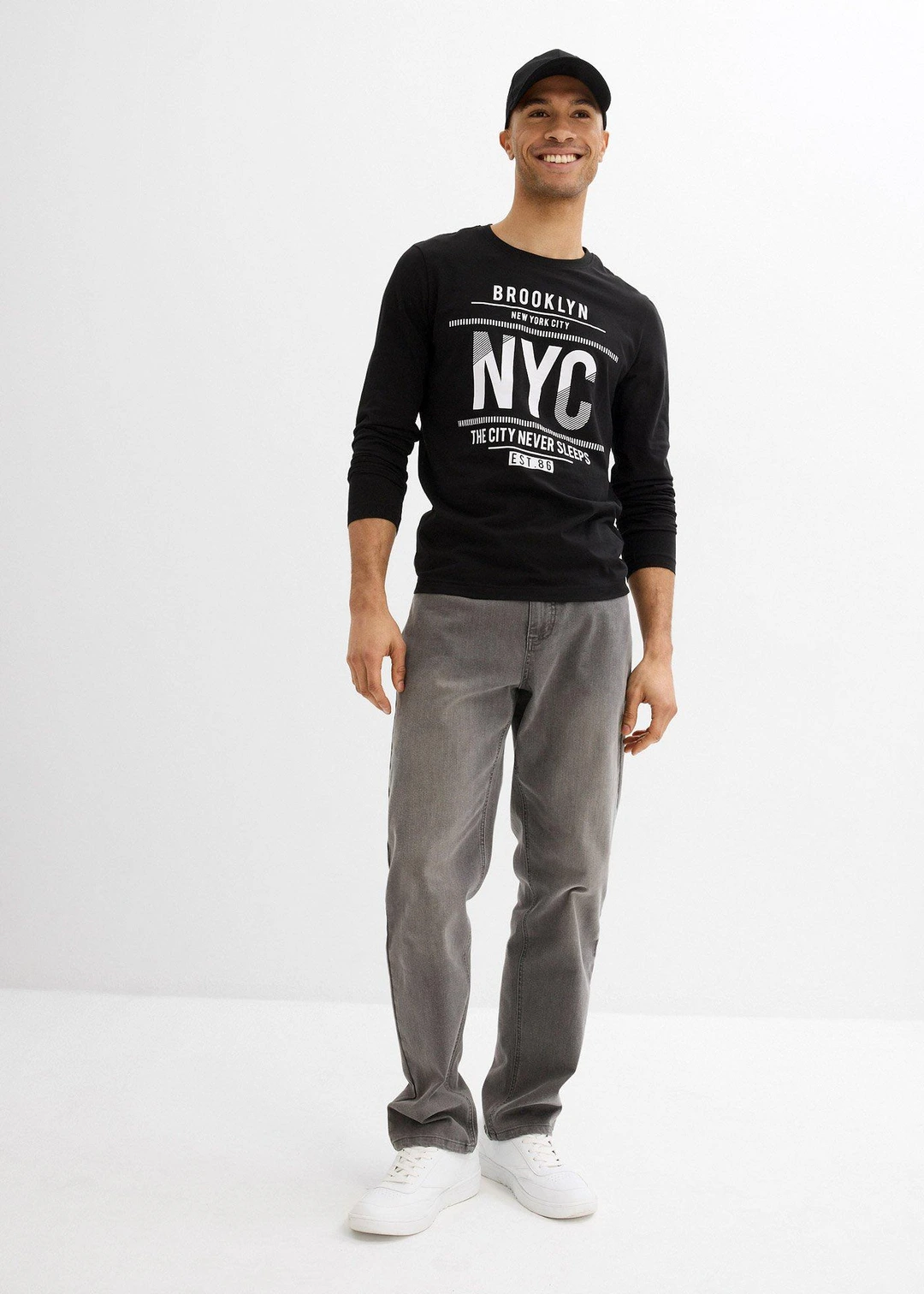T-shirt manches longues 100% coton, slim - 2