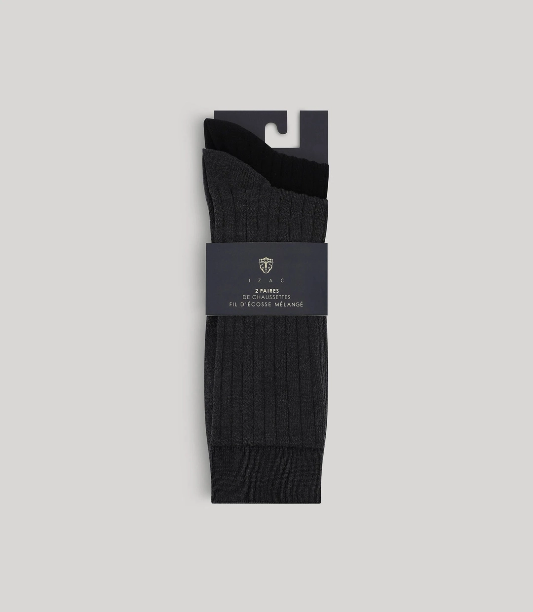 IZAC - Pack de chaussettes côtelées anthracite