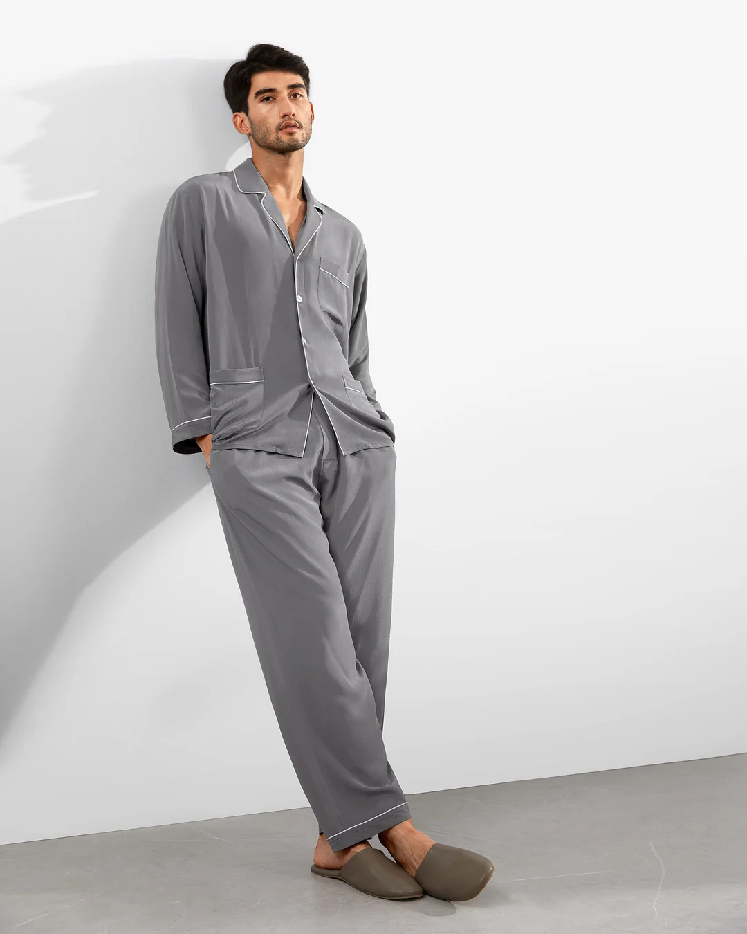 LILYSILK Pyjama Soie Femme Col Revers Noir XXL - Crêpe de Chine Doux et Respirant