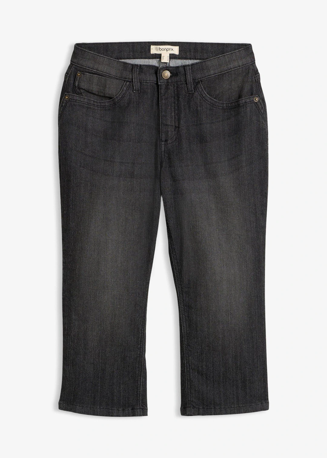 Jean slim, taille mi-haute, longueur 3/4