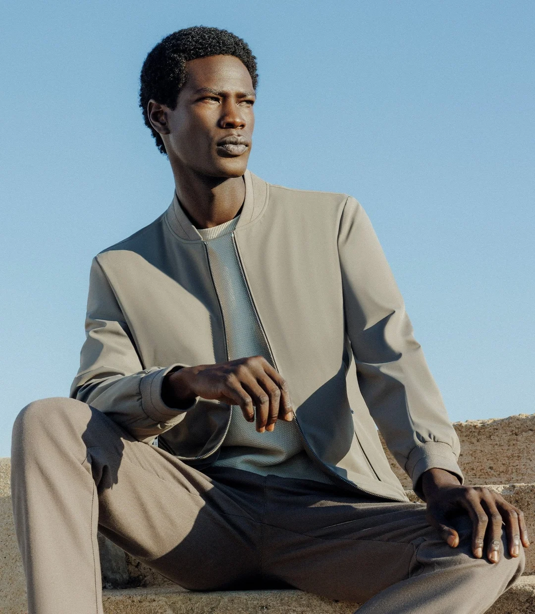 IZAC - Blouson col teddy gris
