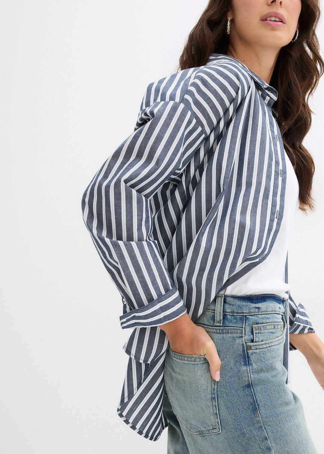 Jean large taille mi-haute