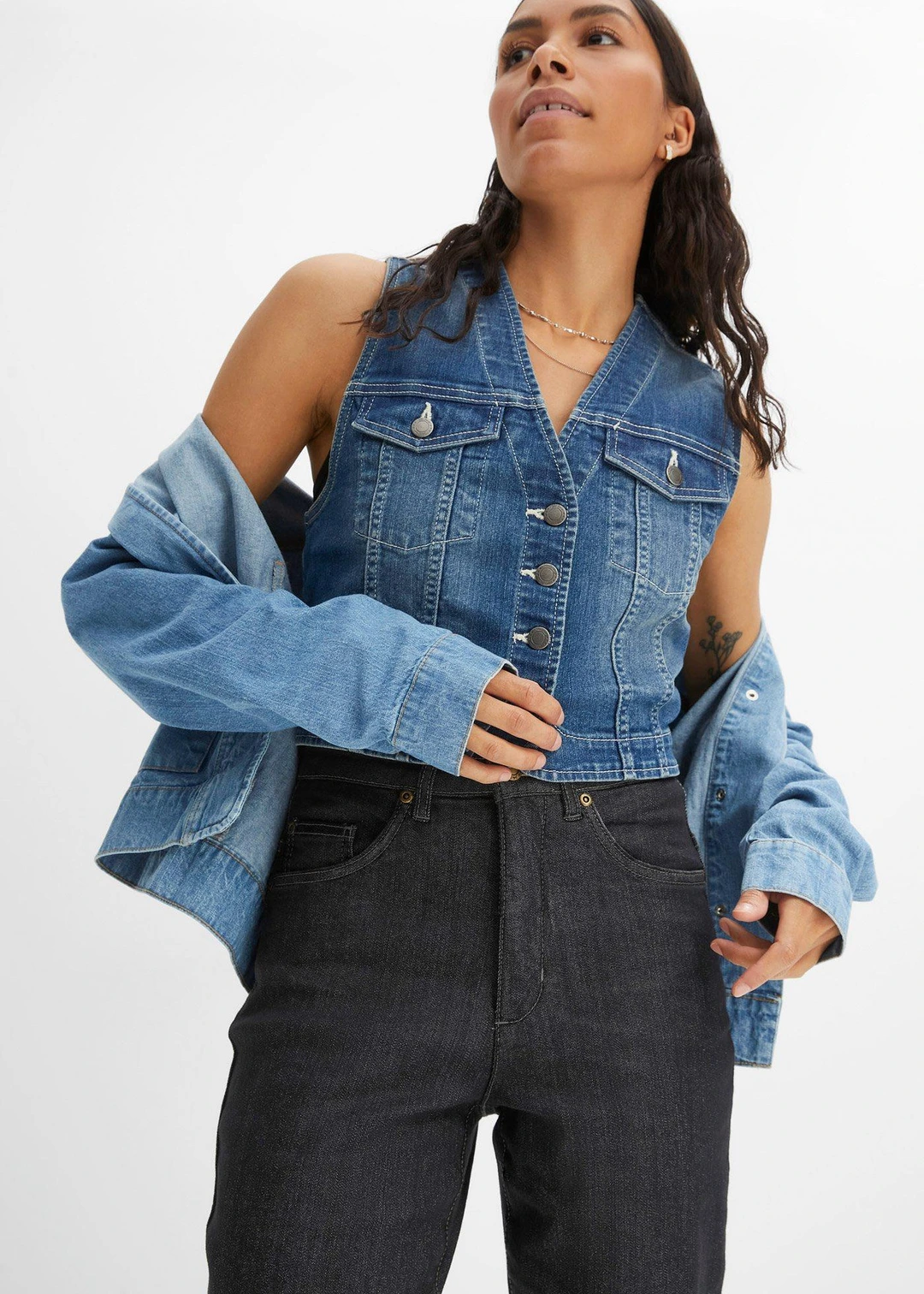 Jean mom taille haute, extensible - 3