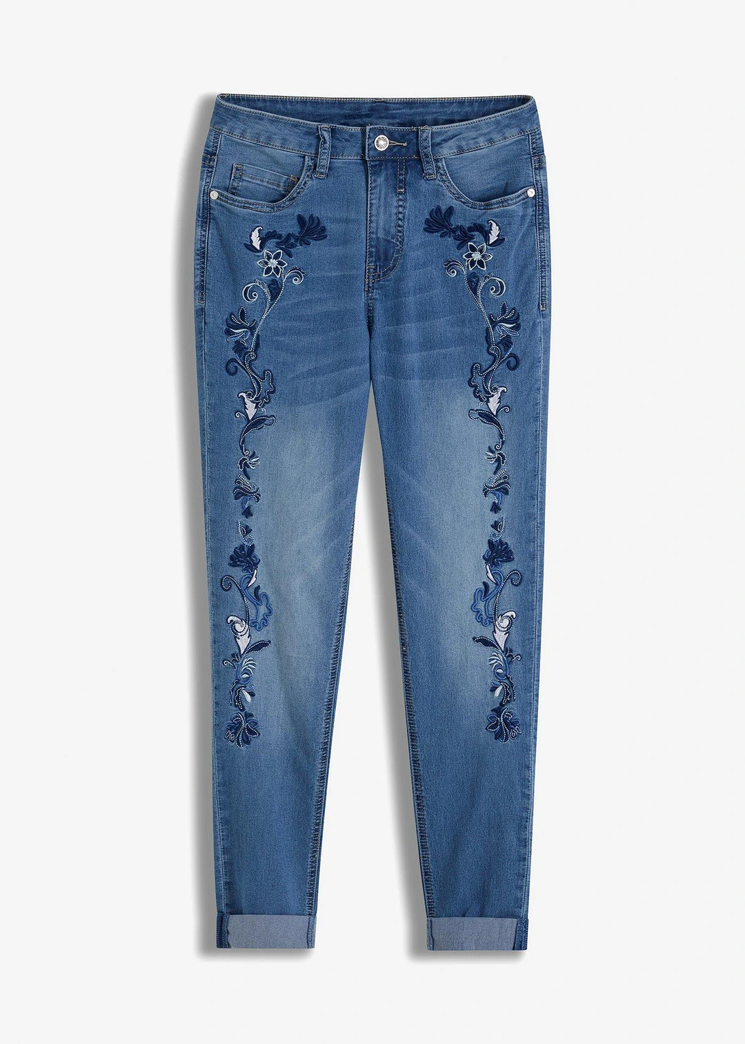 Jean slim taille mi-haute, court