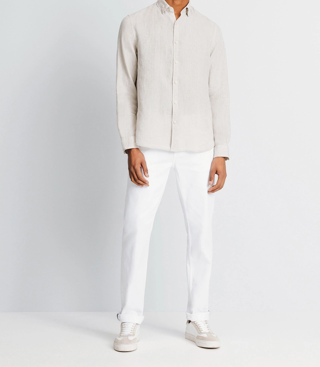IZAC - Chemise casual en lin beige