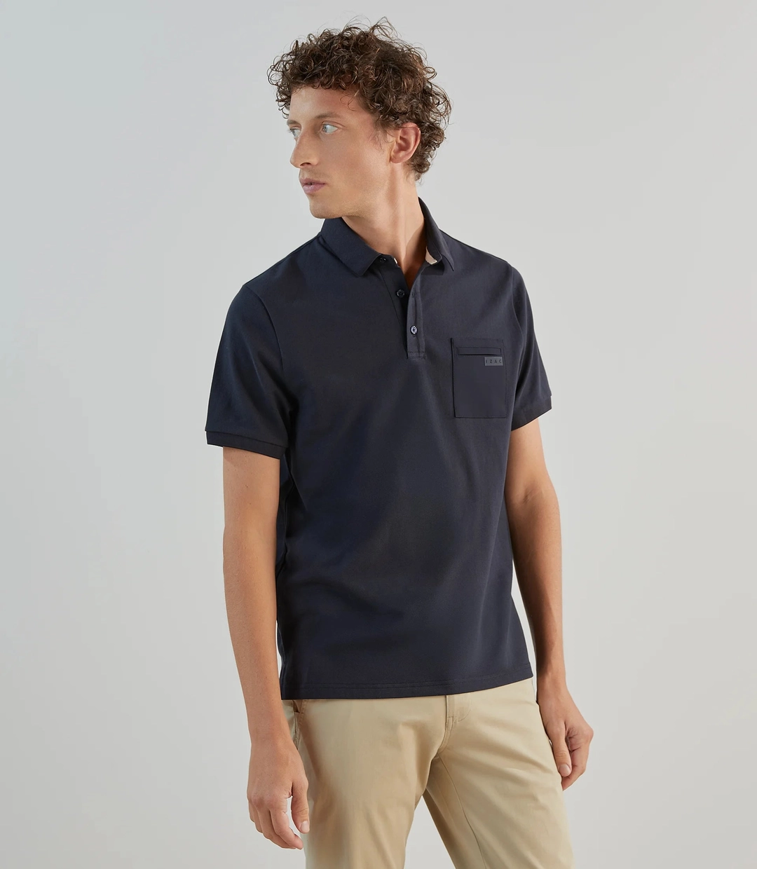 IZAC - Polo col boutonné marine