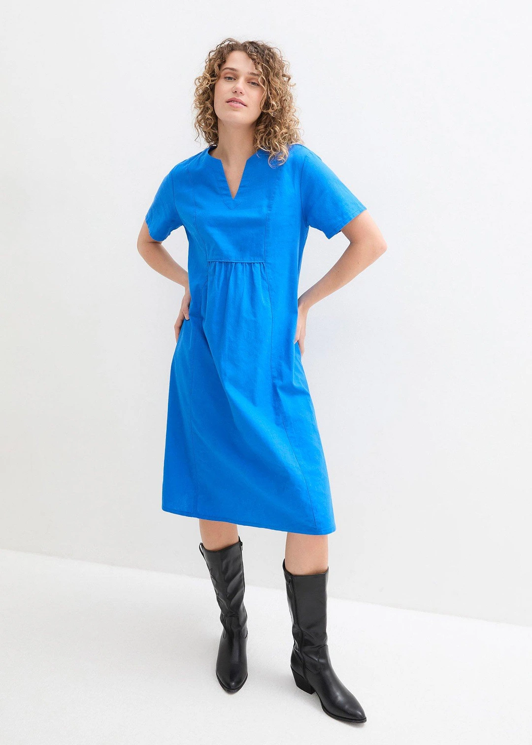 Robe-tunique à poches en lin et coton - 2