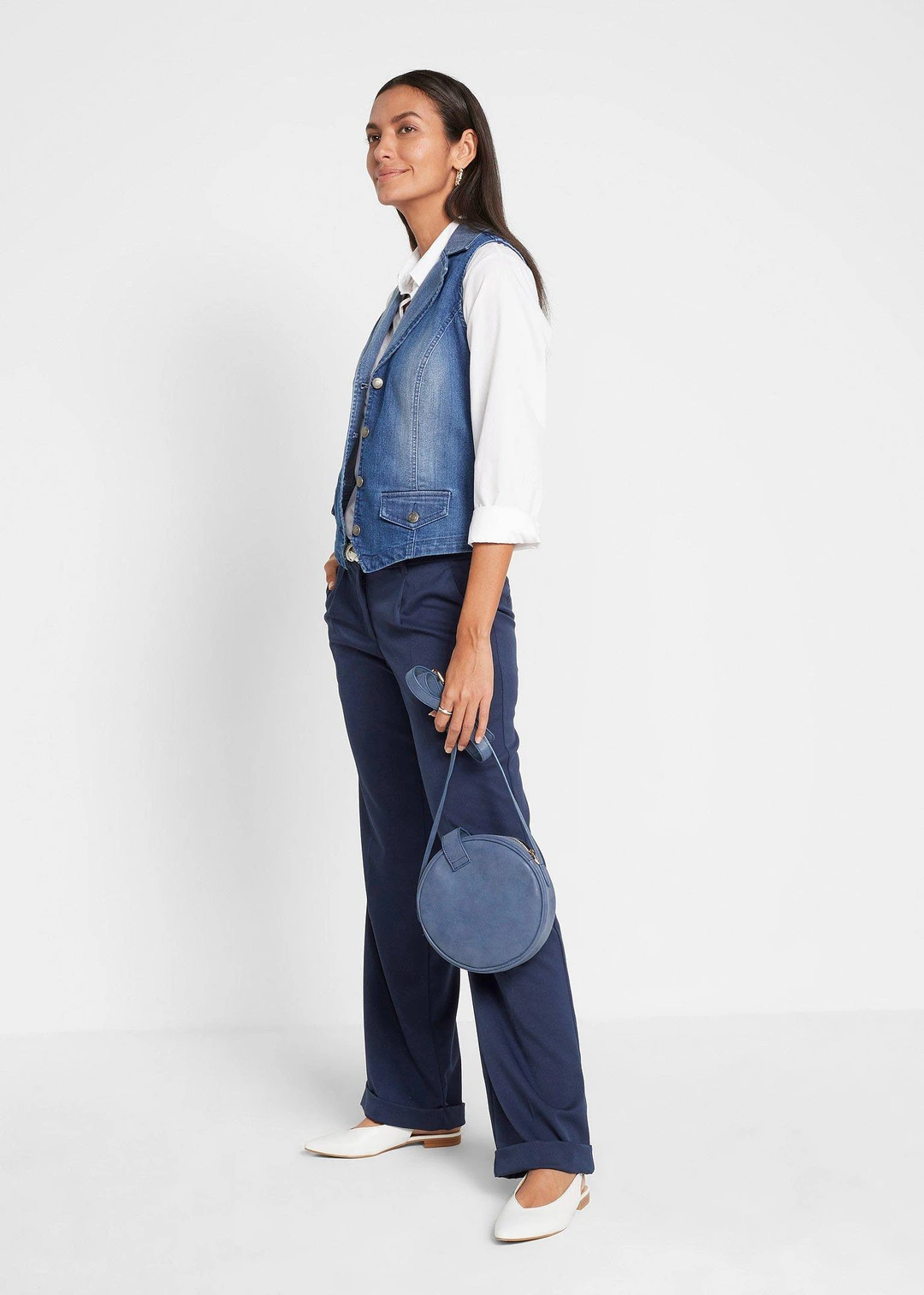 Gilet sans manches en jean extensible